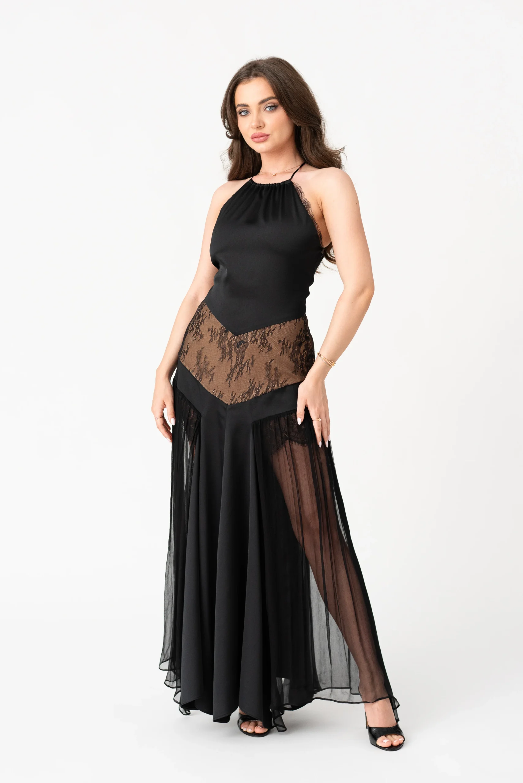 ALMA ROCHIE LUNGĂ NEAGRA DIN MATASE